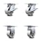 Service Caster 4 Inch Semi Steel Caster Set with Roller Bearing 2 Brakes and 2 Rigid SCC SCC-35S420-SSR-SLB-2-R-2 - alternate 1